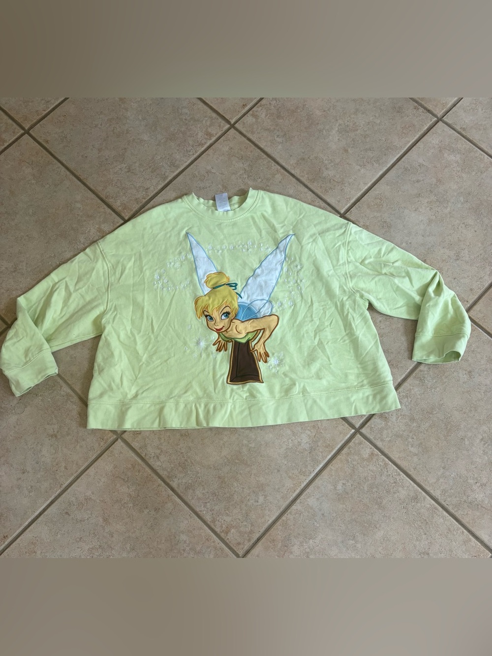 Disney Parks‎ Tinker Bell Pullover Sweatshirt Tink Green Disneyland